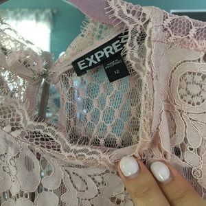 express pink lace tiered dress